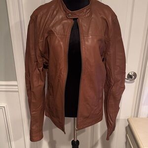 Women's Classic Brown Leather Jacket